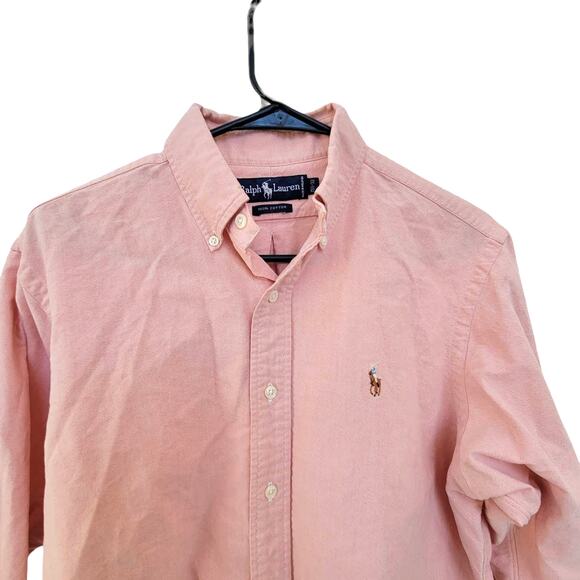 Ralph Lauren Button Up Oxford Shirt Long Sleeve Heathered Pink Men Sz 15 1/2 32 - Picture 4 of 7